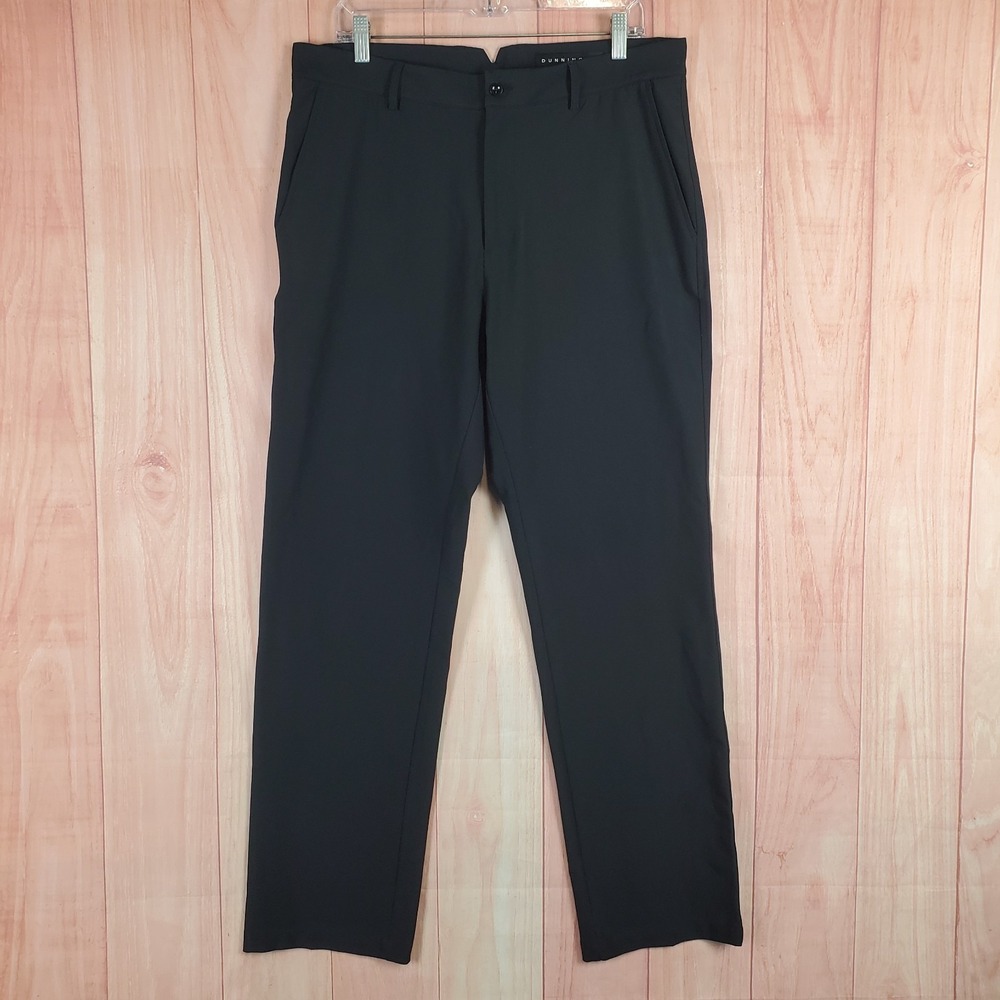Dunning Mens Pants‎ 34 34x32 Black Polyester Slash Pockets Golf DN801035